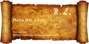 Matejko Liza névjegykártya